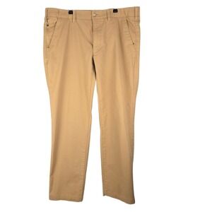 Eddie Bauer Pants Mens 38x32 Chino Khaki Tan Stretch Casual Straight Zip - READ